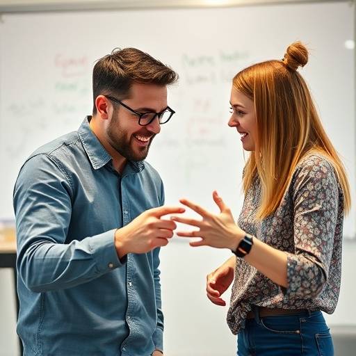 Due persone che fanno brainstorming durante una sessione di team building