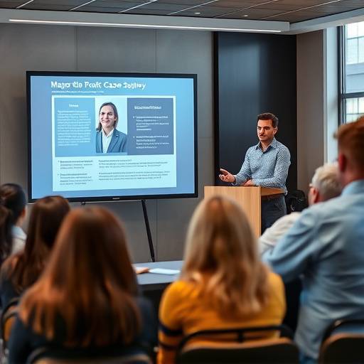 Immagine del case study: un manager che tiene una presentazione a un team di colleghi