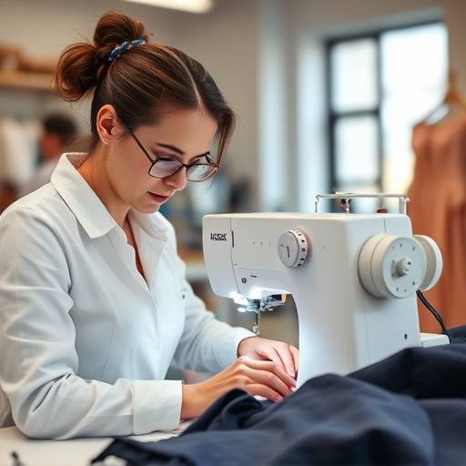 Immagine del case study: una sarta al lavoro in un laboratorio tessile moderno