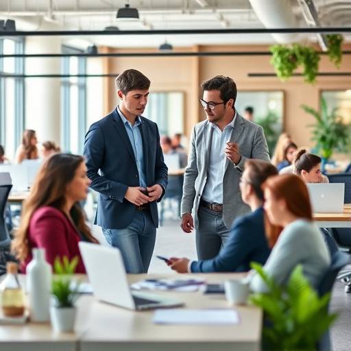 Persone che collaborano in un ambiente di lavoro flessibile